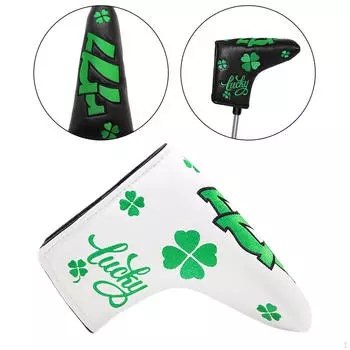 Чехол для гольф-паттера с мягкой внутренней подкладкой, универсальный чехол для головы белый