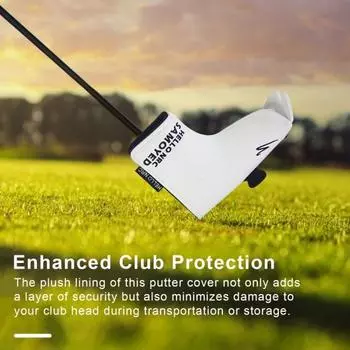 Чехол для гольф-паттера Водонепроницаемый чехол для клюшки Mallet Putter Защита клюшки для гольфа Чехол для клюшки Cartoon Samoyed Putter U чёрный/белый