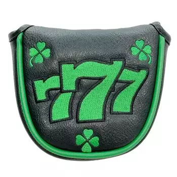Чехол для гольфа, чехол для головки паттера, чехол для молотка, совместимый с Odyssey 2 Ball, паттер TaylorMade Spider, узор клевера, белый, зеленый, круглый, 777 (Клевер