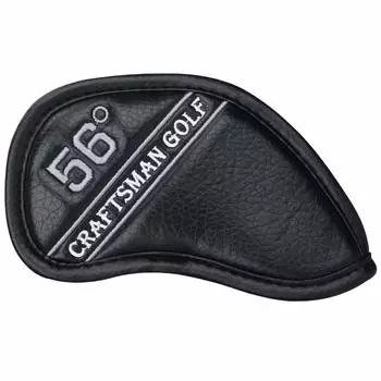 Чехол для гольфа CRAFTSMAN, чехол для головы, продается поштучно, цветные цифры, вышитый номер, застежка-липучка, синтетическая кожа, черный цвет, 58°