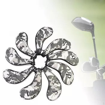 Чехол для гольфа Iron Head Cover Club Headcover Outdoor Sports, водонепроницаемый номерной тег Wedges Accessories серый