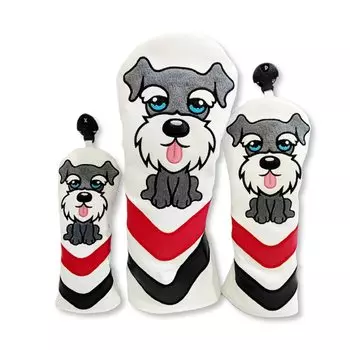 Чехол для гольфа Schnauzer SML Golf Character Head Cover Driver Cover Wood Fairway Wood Utility Iron Number Tag Animal 440cc 460cc Number Pro PU Flexible
