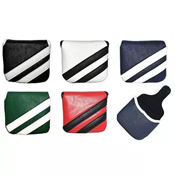 Чехол для головки паттера Чехол для молотков, совместимый с Odyssey 2 Ball TaylorMade Spider Putter Plain (белый (Черная линия))