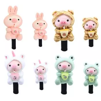 Чехол для головы клюшки для гольфа с милым плюшевым изображением животных для драйвера и фервея Wood - мягкий защитный чехол для головы клюшки с застежкой-молнией, подарок для гольфистов (Лиса/Динозавр) Fairway розовый