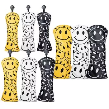 Чехол для головы Utility Driver Wood Set Golf Head Cover UT Cover Single 4 Piece Set Waterproof New Smile 4 Piece (Желтый комплект)