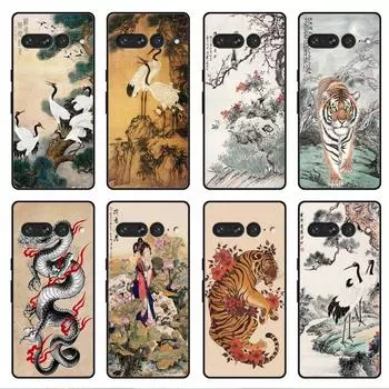 Чехол для Google Pixel 7 6 Pro 5 4 3 3a XL 5a 4a 5G, мягкий чехол для Pixel 6Pro 4XL 3XL 3aXL, задняя крышка Fundas Tiger Crane ART Pixel 6