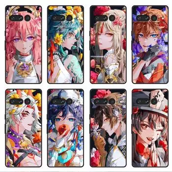 Чехол для Google Pixel 7 6 Pro 5 4 3 3a XL 5a 4a 5G Мягкий чехол для Pixel 6Pro 4XL 3XL 3aXL Задняя крышка Genshin Impact Pixel 6