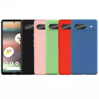 Чехол для Google Pixel 8 Чехол для Google Pixel 8 Fundas Coque Мягкий оригинальный жидкий силиконовый чехол для Google Pixel 8 7 6 Pro 7A 6A For Pixel 8 чёрный