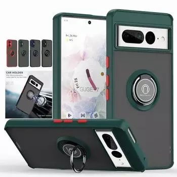 Чехол для Google Pixel 8A 7A 8 7 6 Pro, чехол для телефона с магнитным кольцом на 360 градусов, матовый держатель, бронированная крышка, защита от отпечатков пальцев For Pixel 8A жёлтый