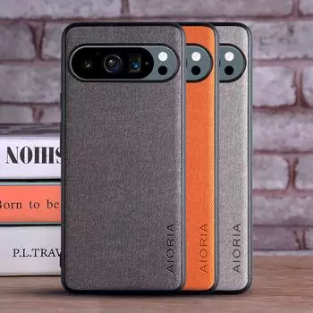 Чехол для Google Pixel 9 Pro XL 9A, роскошный текстильный кожаный мягкий жесткий чехол для телефона, чехол для Google Pixel 9 Pro, чехол Pixel 9 чёрный