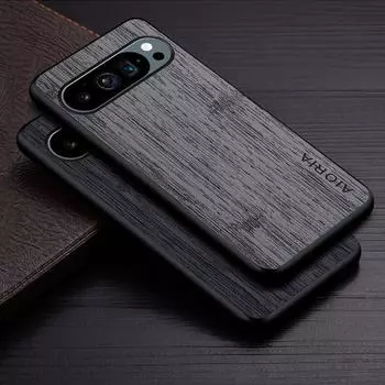Чехол для Google Pixel 9 Pro XL 9A, чехол из натуральной кожи с рисунком бамбука и дерева, новый чехол для телефона, роскошный чехол для Google Pixel 9, чехол Pixel 9 чёрный