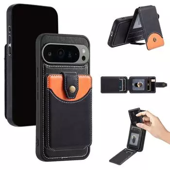 Чехол для Google Pixel: Магнитный чехол-кошелек для Pixel 6A-9 Pro XL - Подставка/Беспроводная зарядка (6 цветов) Google Pixel 6a чёрный