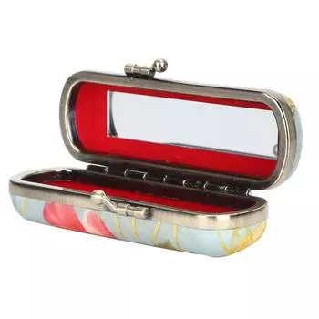 Чехол для губной помады, винтажный узор с вышивкой, портативный держатель для губной помады с зеркалом