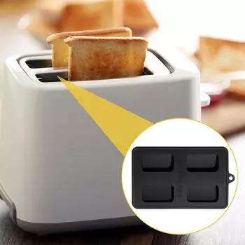 Чехол для хлебопечки с 4 сетками, силиконовая крышка для тостера, чехол для тостера, чехол для хлебопечки, пылезащитный чехол для сэндвичей серый