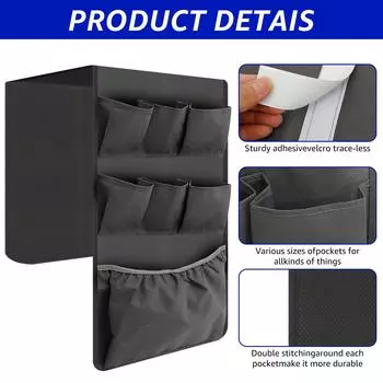 Чехол для холодильника с защитой от пыли, 15 карманов, органайзер для хранения вещей, подвесная сумка, сумка для хранения вещей в холодильнике, портативная, стильная, многоцелевая серый