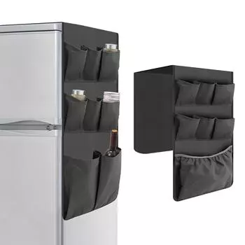 Чехол для холодильника с защитой от пыли, 15 карманов, органайзер для хранения вещей, подвесная сумка, сумка для хранения вещей в холодильнике, портативная, стильная, многоцелевая серый