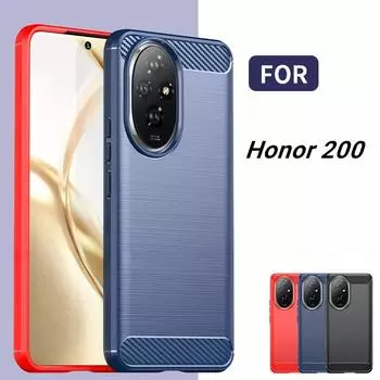 Чехол для Honor 200 Чехол-бампер для Honor 200 Роскошный противоударный силиконовый матовый защитный чехол для задней панели телефона из ТПУ для Honor 200 Honor 200 чёрный