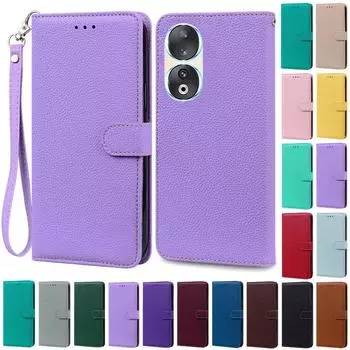 Чехол для Honor 90 5G, кожаный чехол-кошелек Honor90, чехол для телефона Honor 90 Pro, силиконовый чехол Honor 90 Lite, чехол Fundas for Honor 90 5G темно-синий