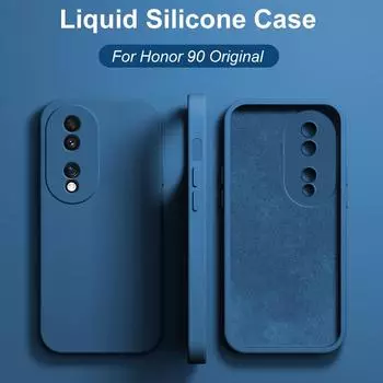 Чехол для Honor 90 квадратный жидкий силиконовый протектор объектива камеры чехлы для телефонов для Honor 90 Pro Honor90 Pro противоударный мягкий чехол Honor 90