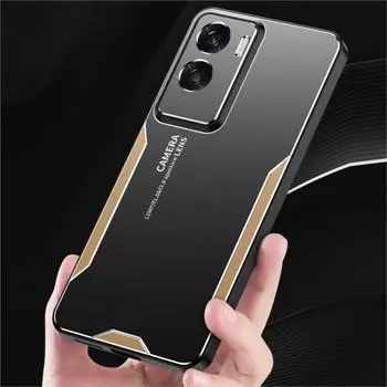 Чехол для Honor 90 Lite, металлический, алюминиевый, защитный, линзы, морозостойкий, чехол для Honor 90 Lite, предотвращает появление отпечатков пальцев, металл + ТПУ For Honor 90 Lite синий