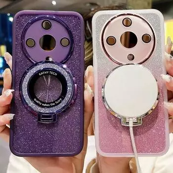 Чехол для Honor Magic5 Lite, роскошный чехол с держателем, чехол с магнитным блеском для Honor Magic 5 6 90 lite X9a X9b X8 b, чехлы-кронштейны Magic5 Lite&Case & Holder бежевый