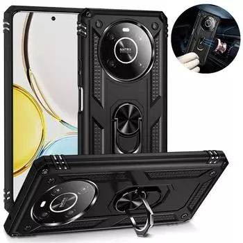 Чехол для Honor X9 X9 4G, автомобильный магнитный держатель с металлическим кольцом, чехол для телефона Honor X9 4G HonorX9 4G quot; Противоударная задняя крышка из брони For Honor X9 4G розового золота