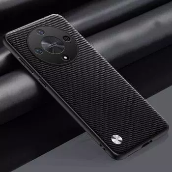 Чехол для Honor X9B X 9B, чехол с мягким силиконовым краем, жесткий чехол из искусственной кожи на заднюю панель телефона For Honor X9B чёрный