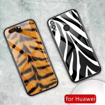 Чехол для honro 8x со стеклянной задней панелью под кожу зебры и тигра Huawei Honor Play чехол для Huawei Honor 8x Max 9 10 20 20i v9 v10 v20 play note 10 honor v9