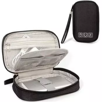 Чехол для хранения гаджетов для ПК, для хранения кабелей, аксессуары для ПК, удобная сумка для деловых поездок, 1912 см, 3-слойный тип, аксессуары, сумка, сумка, товары, чёрный