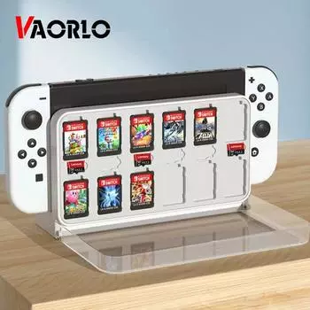 Чехол для хранения игровых карт VAORLO для Nintendo Switch, OLED-крышка для док-станции, пылезащитный чехол, чехол для дисплея игровой карты, OLED-переключатель, игровые аксессуары