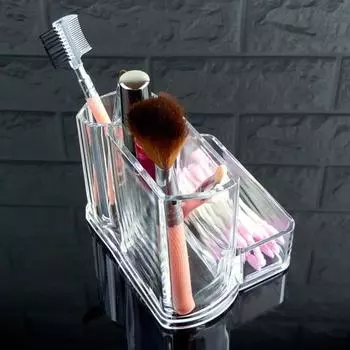 Чехол для хранения макияжа, стабильный, удобный, простой ящик для хранения кистей для макияжа, прозрачный органайзер для дома чистый