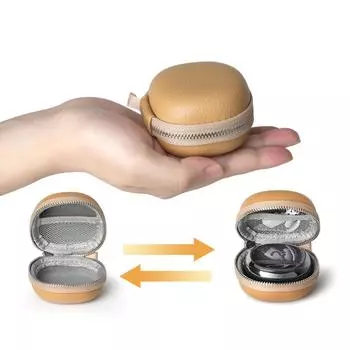 Чехол для хранения наушников из искусственной кожи, пылезащитный, с сетчатыми карманами, противоударный для наушников iFLYBUDS Nano+ коричневый