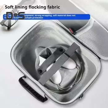 Чехол для хранения очков виртуальной реальности, сумка с жестким корпусом и ручкой, застежка-молния, плюшевая подкладка, ударопрочный чехол для хранения Meta Quest 3 серый