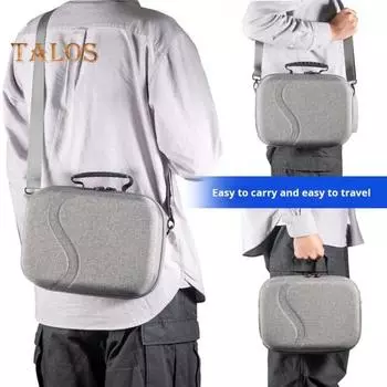 Чехол для хранения очков виртуальной реальности, сумка с жестким корпусом и ручкой, застежка-молния, плюшевая подкладка, ударопрочный чехол для хранения Meta Quest 3 серый