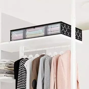 Чехол для хранения одежды, складной, широко используемый, 2 цвета, полезный под кроватью, контейнер для одежды для спальни чёрный