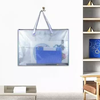 Чехол для хранения постеров, папок с досками объявлений, переносная прозрачная сумка, сумка-тоут для художественного портфолио с ручкой и молнией для рисования постеров чистый