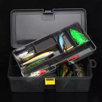 Чехол для хранения, съемная перегородка, ударопрочный полипропилен, износостойкий органайзер для рыболовных снастей, коробка для уличного использования серый