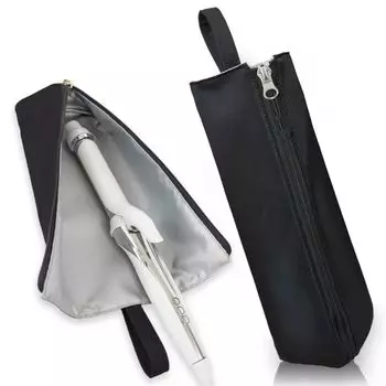 Чехол для хранения щипцов для завивки волос Jravezt, термостойкий, 300 градусов, можно хранить в горячем состоянии, подвесной чехол для щипцов для завивки волос с отделением для хранения шнура чёрный