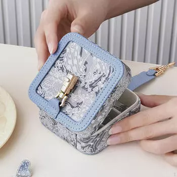 Чехол для хранения ювелирных изделий для путешествий, компактный органайзер для женщин синий