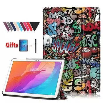 Чехол для Huawei Matepad T10S 10,1 AGS3-L09 AGS3-W09, тонкий защитный чехол-подставка из искусственной кожи для Matepad T10 9,7 AGR-L09/AGR-W09, корпус + стекло + ручка For Matepad T10S