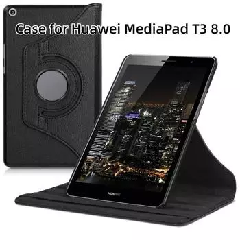 Чехол для Huawei MediaPad T3 8.0 Чехол для планшета Huawei MediaPad T3 8.0 с поворотным кронштейном на 360 градусов, кожаный чехол-книжка красный