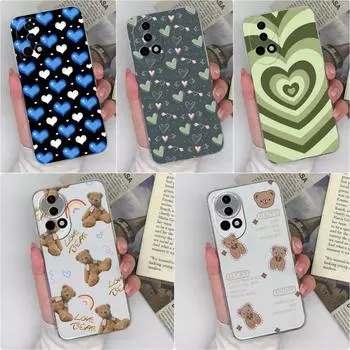 Чехол для Huawei Nova 12 Pro 5G Ultra Y72 12i Pura 70 Pro, прозрачный чехол Pretty Love Heart Bear, силиконовый, мягкий, ТПУ, защитная пленка для экрана, корпус для Huawei Capa Huawei Nova 12 5G