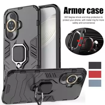 Чехол для Huawei Nova 12S 12 SE Nova 11 Pro 11i 10 9 Чехол с магнитным кольцом-подставкой для телефона, задняя крышка, полная защита для бизнеса Huawei Nova 10 синий