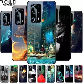 Чехол для Huawei P40 Pro/P40Lite, роскошный чехол из закаленного стекла для Huawei P40 Lite P 40, бампер P40Pro, модные крутые чехлы Huawei P40