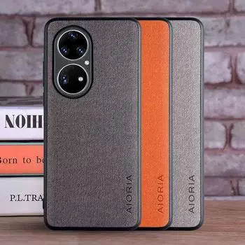 Чехол для Huawei P50 Pro P50 Pocket 5G, роскошный текстильный кожаный чехол из мягкого ТПУ, жесткий чехол для телефона, чехол для huawei p50 pro P50 чёрный