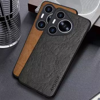 Чехол для Huawei Pura70 Pro plus P60 P50 P50 P40 P30 Pro Lite Funda Business Wind Cortex Pattern Кожаная задняя крышка для huawei pura 70 pro чехол Pura 70 чёрный