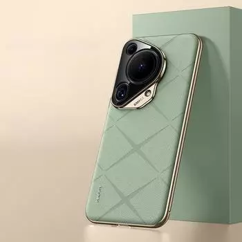 Чехол для Huawei Pura 70 Ultra Luxury с кожаным покрытием, задняя крышка для Huawei Pura70 70 Pro Plus, стильный гальванический объектив камеры, Ptotection, жесткий бампер For Pura 70 Ultra чёрный