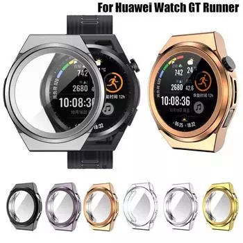 Чехол для Huawei Watch GT Runner, защитный чехол из ТПУ для экрана GT Runner Watch, устойчивый к царапинам корпус, бампер, аксессуары прозрачный