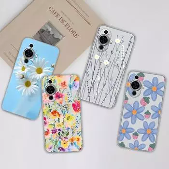 Чехол для Huawei Y9s P10 P20 P30 P40 Lite P50 Pro P Smart 2019, чехол для телефона Daisy Tulip, противоударный прозрачный мягкий матовый силиконовый чехол для Huawei, бампер Huawei P Smart 2019