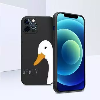 Чехол для игрового телефона Duck Goose для IPhone 11 12 13 Pro Max X XR XS Max 6 6S 7 8 Plus SE 2022, жидкий квадратный цветной чехол для телефона iPhone 13